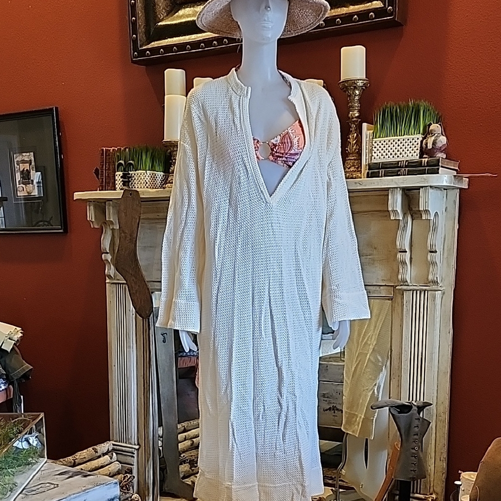 Cream Knit Long Cardigan